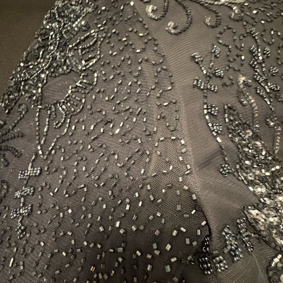 Pisarro Nights Glittering Charcoal & Silver Cocktail Dress – Size 16R - Picture 6 of 9